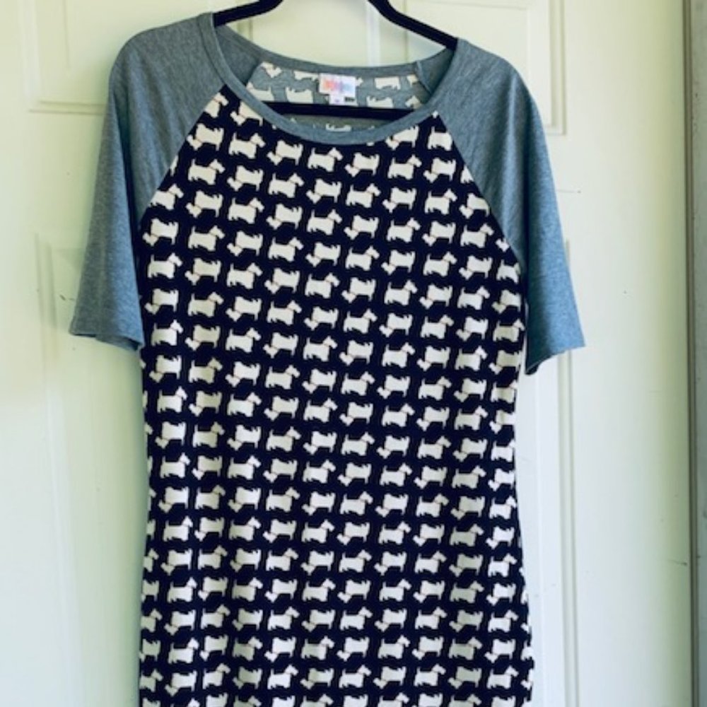 LulaRoe Medium Scottie Terrier Julia Dress M